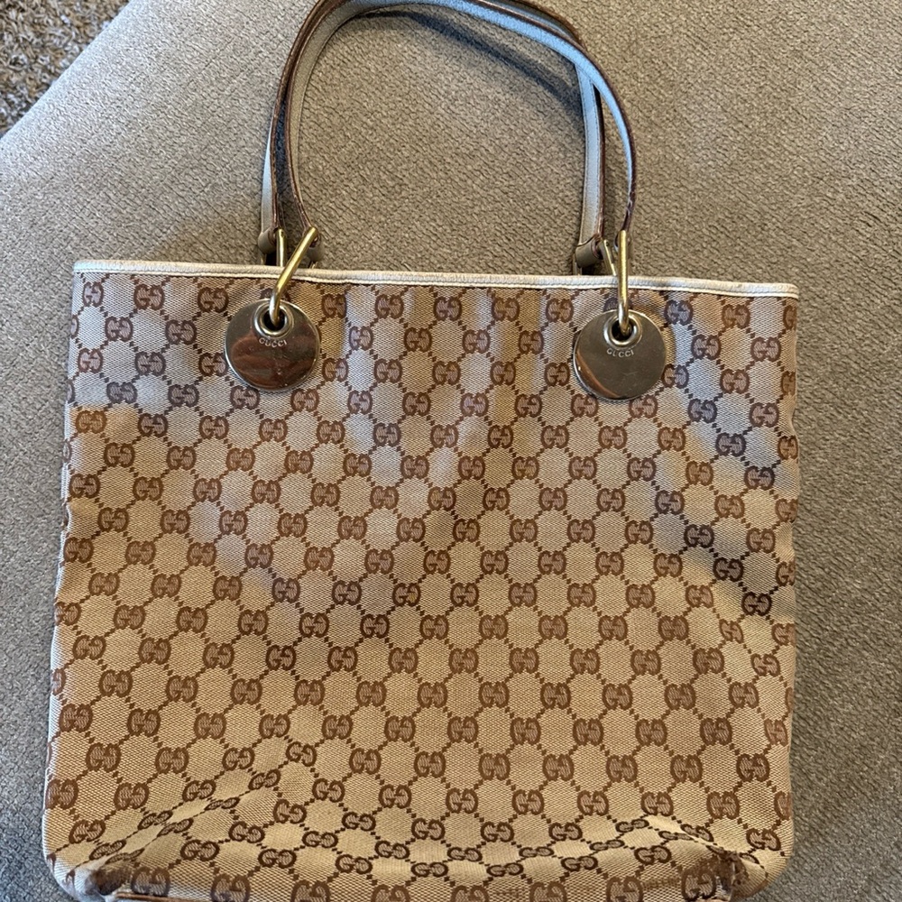 Gucci Brown Monogram Tote Bag